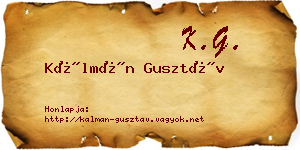 Kálmán Gusztáv névjegykártya
