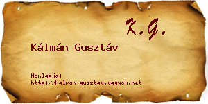 Kálmán Gusztáv névjegykártya