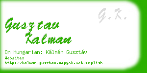 gusztav kalman business card